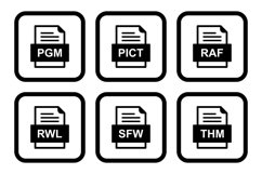 Set Of File Formats Icons Product Image 1