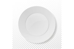 Realistic Plate Vector. Closeup Porcelain Mock Up Tableware Product Image 1