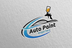 Car Painting Logo with Spray Gun and Sport Car Concept 2 Product Image 3