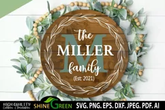 Monogram SVG Home Farmhouse Sign Flower Wreath Family Frame Product Image 1