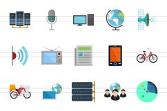 40 Communication Flat Multicolor Icons Product Image 2