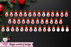 Snowman Christmas red Alphabet Clipart 26 Letters A-Z Product Image 5