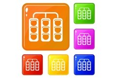 Traffic lights icons set vector color Product Image 1