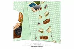 St. Patricks Day Digital Paper Pack Travel Girl Fashion Product Image 2