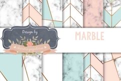 Mint and Blush Marble Digital Paper, Gold Mint Blush Marble Product Image 1