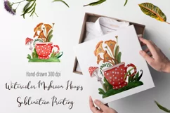 Watercolor Mushroom Houses Sublimation Printing Product Image 1
