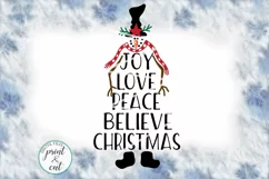 Joy Love Peace Believe Christmas Snowman Vintage svg pdf dxf Product Image 1
