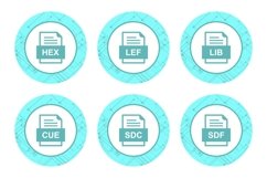 Set Of File Formats Icons Product Image 1