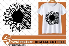 Beauty Sunflower svg, Floral svg, Geometrical svg, Mandala Product Image 1