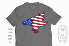 Bald Eagle Silhouette and USA Flag - 4th of July SVG File Product Image 4