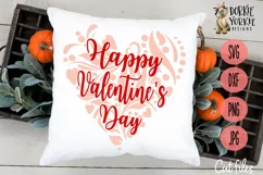 Happy Valentine's Day - Flourish - Heart - SVG cut file Product Image 2