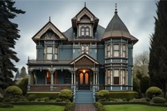 Magnificent victorian mansion at dusk Product Image 1
