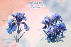 Dark Blue Iris Watercolor Sublimation Clipart Product Image 8