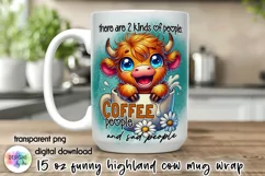 Funny Highland Cow Mug Wrap, Sarcastic Coffee Mug Print Product Image 1