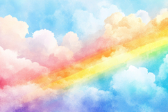 Rainbow with Clouds Background Wallpaper Product Image 1