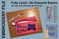 ITH Bass Guitar Zipper Bag - Fully Lined, 5X7 HOOP Product Image 2