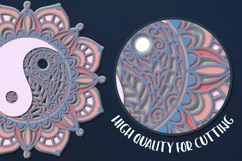 3D Mandala Layered Ying Yang svg Papercut SVG Zentangle Product Image 3