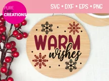 Christmas SVG|Warm Wishes|SVG DXF PNG EPS Product Image 2
