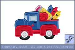 Back To School Truck Applique Embroidery Design Product Image 1