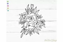 Flower bouquet svg, Floral svg, Botanical svg Product Image 1
