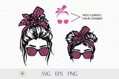 Mom and daughter svg, Messy bun svg, Mom life svg Product Image 1