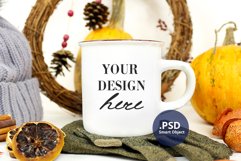 Winter Camping mug mockup PSD, mug mock up JPG Winter Product Image 1