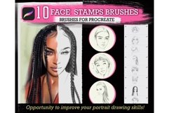Face Stamps Procreate, Procreate Portrait Brush Product Image 1
