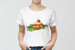 Summer Vibes Sublimation PNG, coconut JPG. Product Image 2