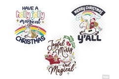 Christmas Unicorn SVG Quotes Sayings in SVG, DXF, PNG, Product Image 4