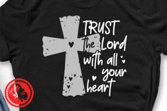 Trust The Lord With all Your Heart svg Cross png Christian Product Image 1