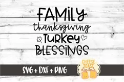 Family Thanksgiving Turkey Blessings - SVG PNG DXF Cut Files Product Image 2