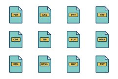Set Of File Formats Icons Product Image 1