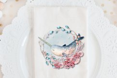 Narwhal in Ocean Wreath Sublimation Design Product Image 5