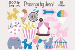 Pink Circus Clipart, Carnival Clipart Product Image 1