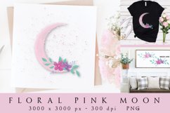 Floral Pink Moon Design for Sublimation Product Image 1