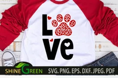 Valentines svg Love Paw Cheetah Print for Dog/Cat Lovers Product Image 1