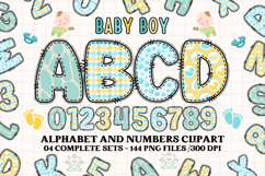 Baby Boy Alphabet PNG Clip Art, baby boy letters doodle Product Image 1