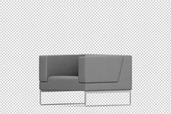 Isometric Arm Chair 3D isolated render Product Image 1