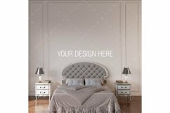 Classic Bedroom Furniture, Wall Mockup, Interior Blank Wall Product Image 1