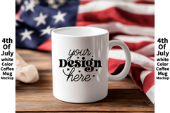 4th of July white 11oz blank coffee mug mockup Product Image 1