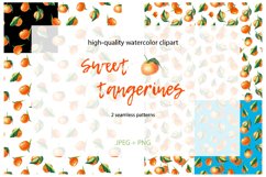Sweet Tangerines. Watercolor clip-art. Product Image 3