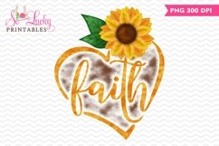 Faith fall sunflower watercolor printable sublimation design Product Image 1
