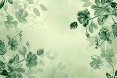 Delicate Green Floral Watercolor Background Wallpaper Product Image 1
