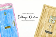 Watercolor Clipart My Front Door Cottage Charm Product Image 8