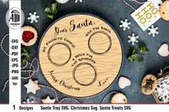 Santa tray SVG. Santa plate SVG cut file. Product Image 1