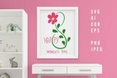 Floral Number 8 and Happy Women's Day Colored SVG Clipart Product Image 3