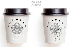 Moon svg Lotus mandala clipart Moon phases svg Crescent moon Product Image 3