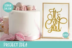 It's a Girl SVG | Cake Topper SVG | Baby Shower SVG Product Image 5