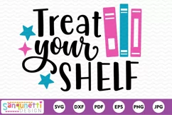 Treat your shelf reading SVG cutting file for book lovers Product Image 2