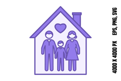 Colored Family House Icon Product Image 1